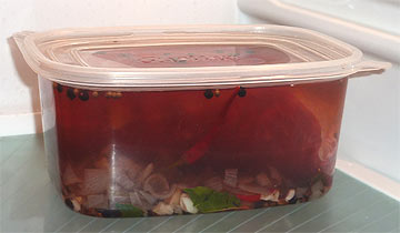 Eingelegtes Fleisch für 8 tage im Kühlschrank