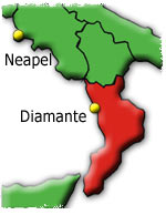Diamante in der Region Kalabrien