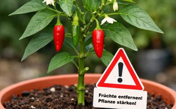 Warum man bei noch kleinen Chilipflanzen frühe Früchte entfernen sollte