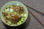 Koreanische marinierte Eier mit Reis (Mayak Eggs)